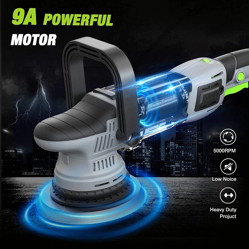 WORKPRO Pulidora Tampón 6" 1080W Doble Acción Pulidora Orbital Set 6 Velocidades Variables Foto 4 de 4