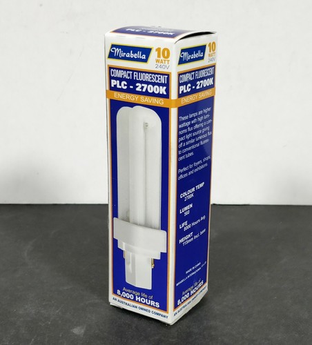 10 x 10W Compact Fluorescent Globes Bulbs Lamps PLC G24d-1 Warm White 2700K - Picture 2 of 4