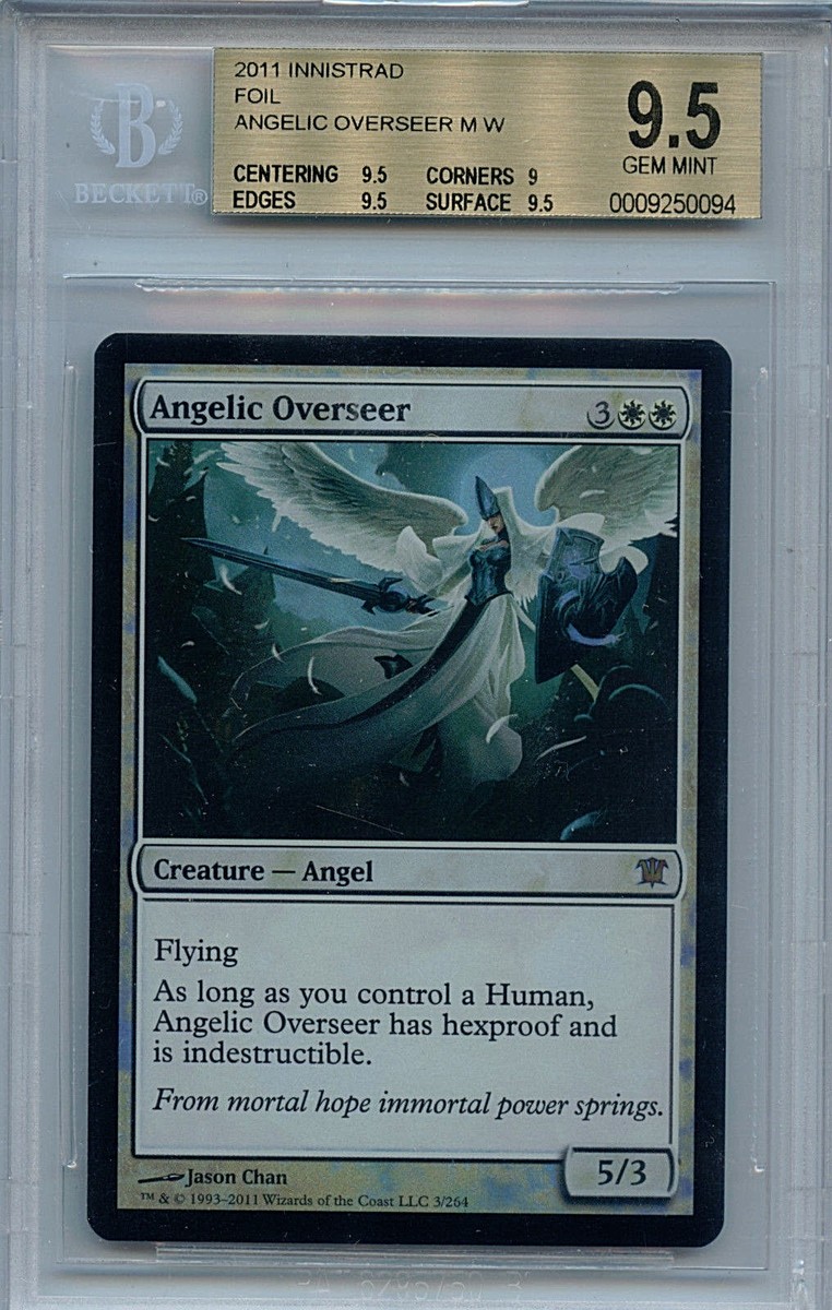 MTG Angelic Overseer BGS 9.5 Gem Mint Innistrad Mythic Foil