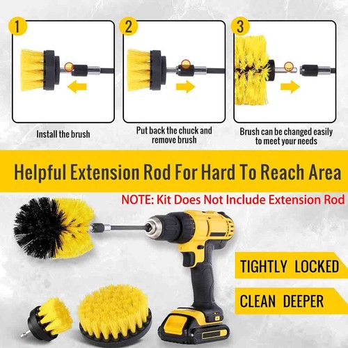6PCS Car Detailing Brush Wash Auto Cleaning Kit Engine for Drill Wheel Clean Set - 第 5/6 張圖片