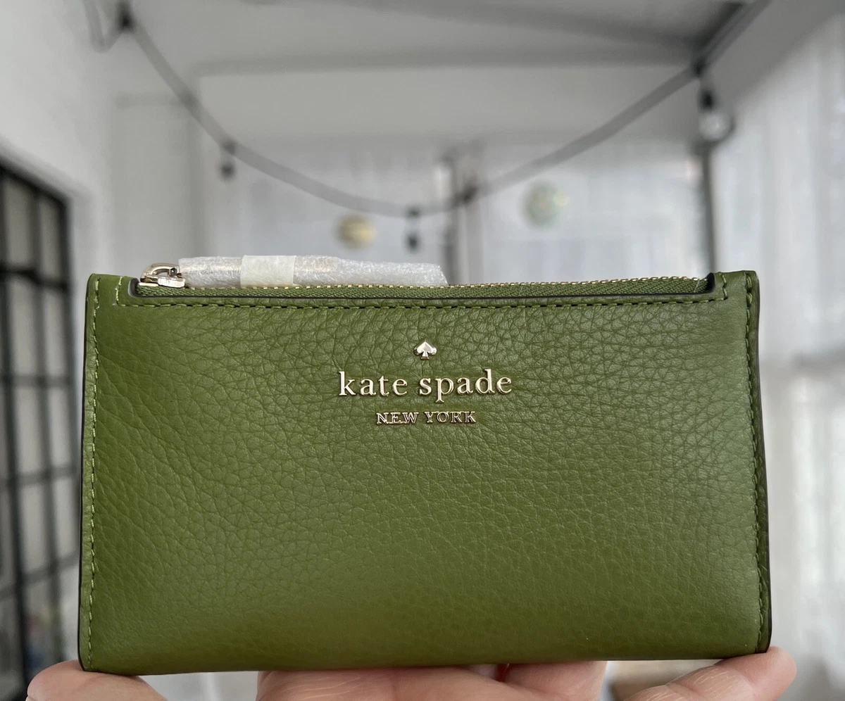 Kate Spade Mint Green Leather Zip Around Compact Wallet Kate Spade