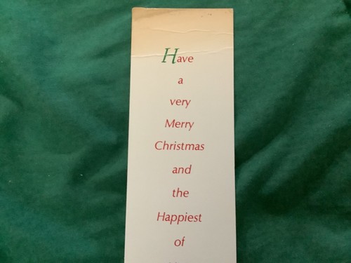 VINTAGE LIBERACE Merry Christmas Happy New Year BOOKMARK 8.5”x2” RARE - Picture 3 of 6