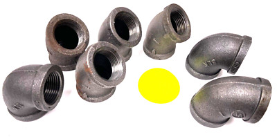 BK MUELLER MISCELLANEOUS LOT OF 7 ELBOW FITTINGS BLACK MALLEABLE IRON