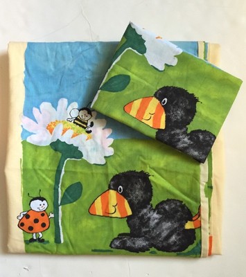 Bierbaum Wohnen Zippered Mattress Sheet & Pillowcase Toddler Bed Yellow Bird Bee