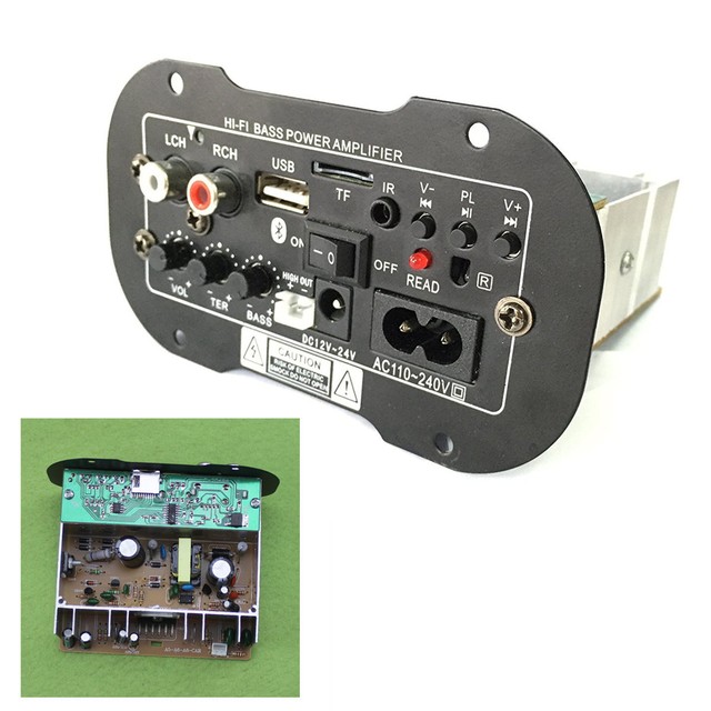 Bluetooth Car Subwoofer Hi-Fi Bass Power Amplifier Board TF USB 12V//24V//220V 30W
