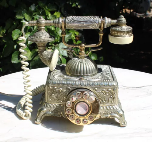 Vintage French Victorian Style Rotary Dial Telephone Serial # 125462 - Picture 1 of 18