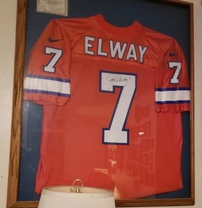 framed broncos jersey