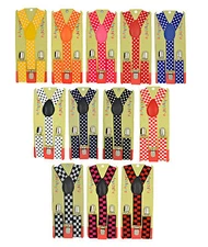 CUTE Baby Children Boys & Girls PolkaDot & Checkers Y-Back Elastic Suspenders 11