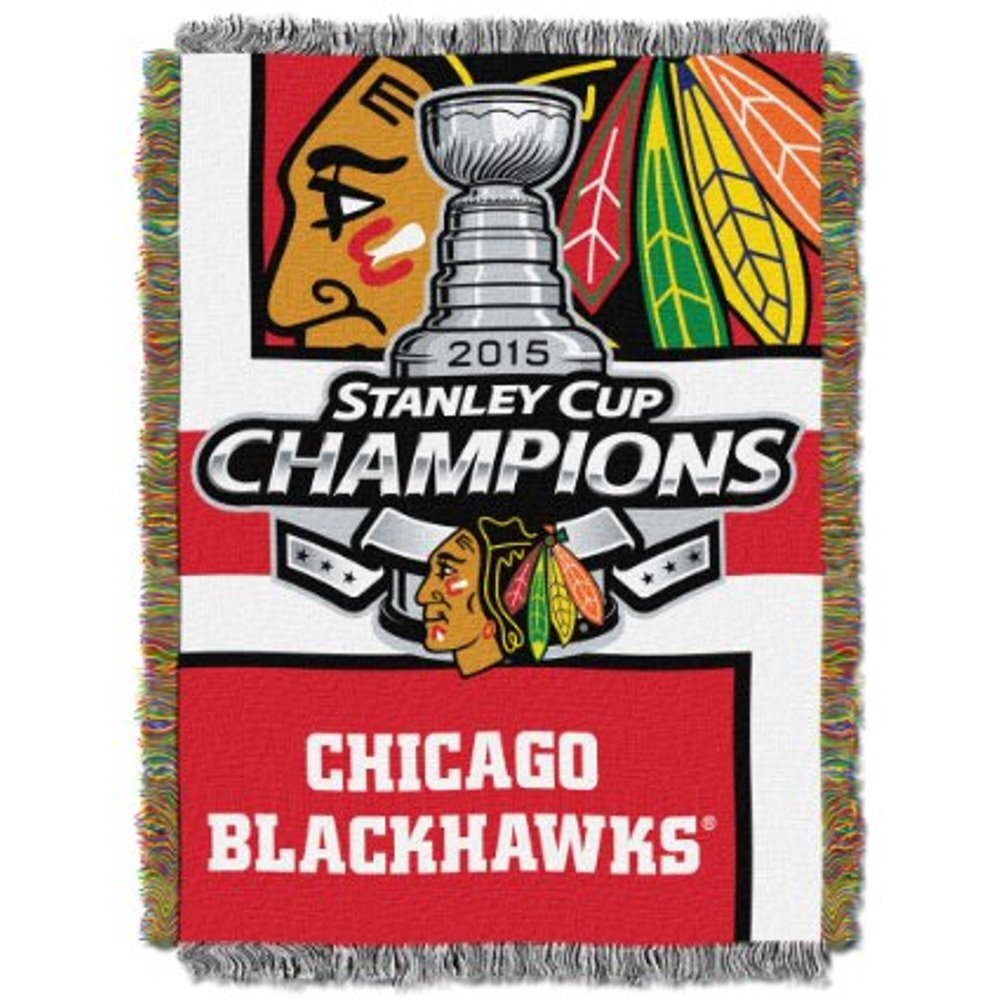 Chicago Blackhawks 2015 NHL Stanley Cup Champions Woven Tapestry