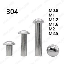 304 Stainless Steel Round Head Solid Rivets M0.8/M1/M1.2/M1.6/M2/M2.5/M3/M4-M16