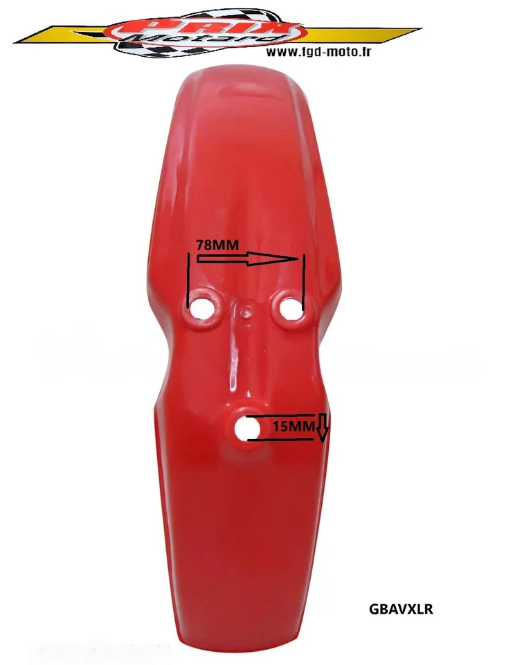 HONDA XL 185 GARDE BOUE AVANT ROUGE - Photo 4/4
