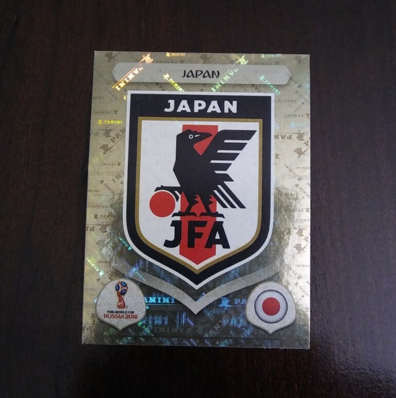 🆕 Panini FIFA World Cup 2018 Golden Sticker Japan emblem foil