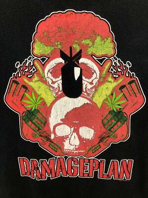 DAMAGEPLAN (Pantera) 2004 Rockabilly Vintage Tee Shirt L Pre Owned