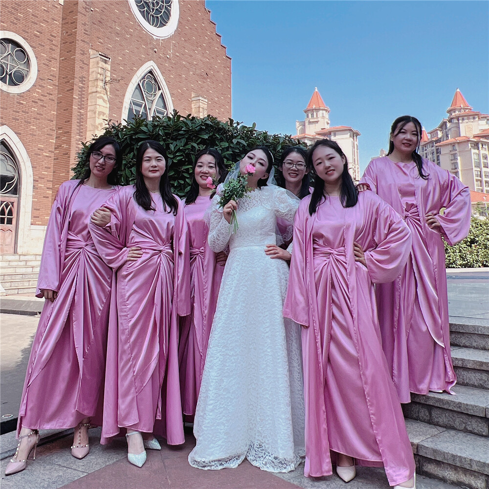 kimono style bridesmaid dress Teal Satin Kimono Sleeve Maxi Dress - All Dresses main image 0
