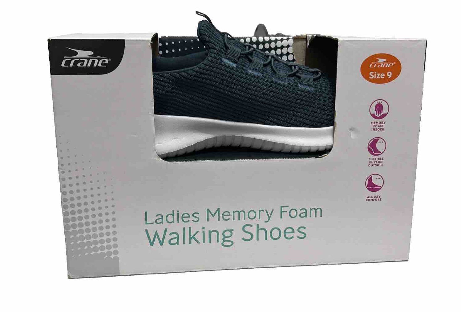 Crane Ladies memory foam walking shoes Aldi NIB-image