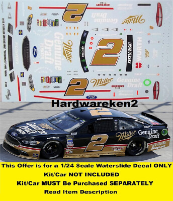 NASCAR DECAL # 2 MILLER GENUINE DRAFT 2018 FORD KESELOWSK DARLINGTON POWERSLIDE