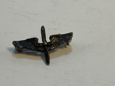 VTG WW2 era US Army Air Corps Sterling Silver Wings Propeller pin ...