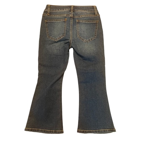 Vigoss Flare Leg Jeans Dark Wash Adjustable Waist Girls Size 7 - Picture 2 of 4