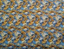 Seashell on Blue Cotton Fabric BTY Sea Shell by Grandma's Keepsakes by SSI