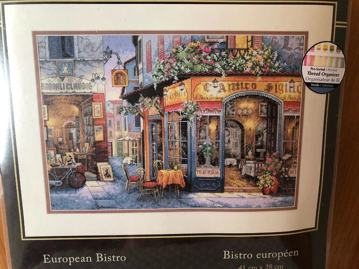 Gold Collection European Bistro Counted Cross Stitch Kit-16&quot;X11&quot; 16 Count (並行輸入品) Amazon | Gold Collection European Bistro Counted Cross