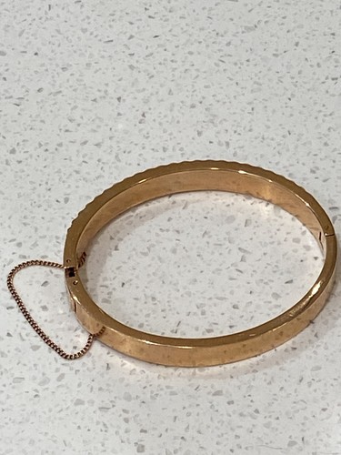 MICHAEL KORS Rose Gold Tone Hinged Channel Crystal Set Bangle Bracelet - Picture 20 of 21