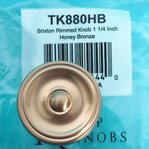 Top Knobs Brixton Rimmed Knob Honey Bronze 1 1/4 Inch For Cabinets & Drawers - Picture 1 of 6