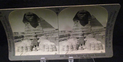 The Ancient Sphinx & Recent Excavations Giza Egypt Early 20th Century Stereoview