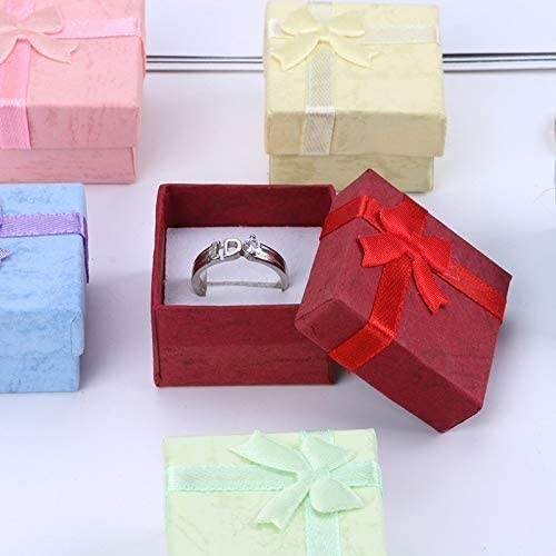 24 cajas de anillos de joyería blanco espuma terciopelo inserción pequeño regalo embalaje exhibición a granel - Imagen 6 de 6