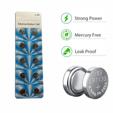LR1130 AG10 389 Alkaline Coin Battery 1.5V Button Cell Watch Calculator 10-PCS
