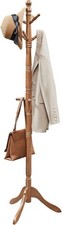 Solid Wood Entryway Coat Stand with 10 Hooks