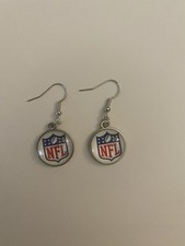 NFL Shield Logo Round Dangle Earrings Football Fan Jewelry Gift