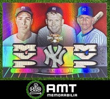 Joe DiMaggio Mickey Mantle Alex Rodriguez Bat 2007 Topps Triple Threads 32/36