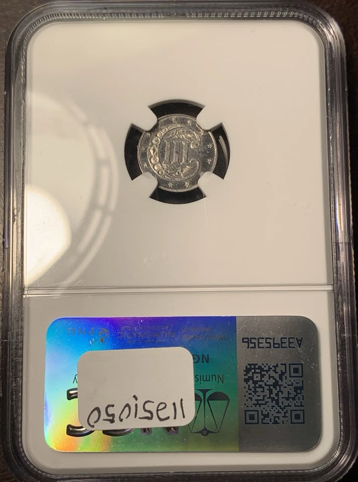 1870 3cs Proof 3 Cent Silver NGC PF63 Scarce Early Proof 1,000 Mintage - Image 2 of 4