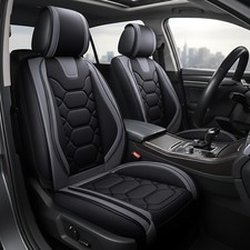 Car Seat Covers Full Set, Waterproof Faux Leather Seat Covers for Cars Univer...