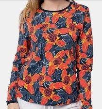 Hang Ten Womens' Long Sleeve Rashguard UPF 50  Stretch Shirt Back Pocket Logo S