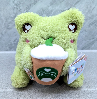 Plush Goals Cuddle Barn Coffee Sippin' Wawa Frosch Grün Plüschtier Kuscheltier Neu