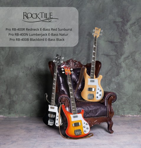 Basso Elettrico 4 Corde Bass Electric Rock Vintage Single Coil 20 Tasti Nero - Foto 11 di 11