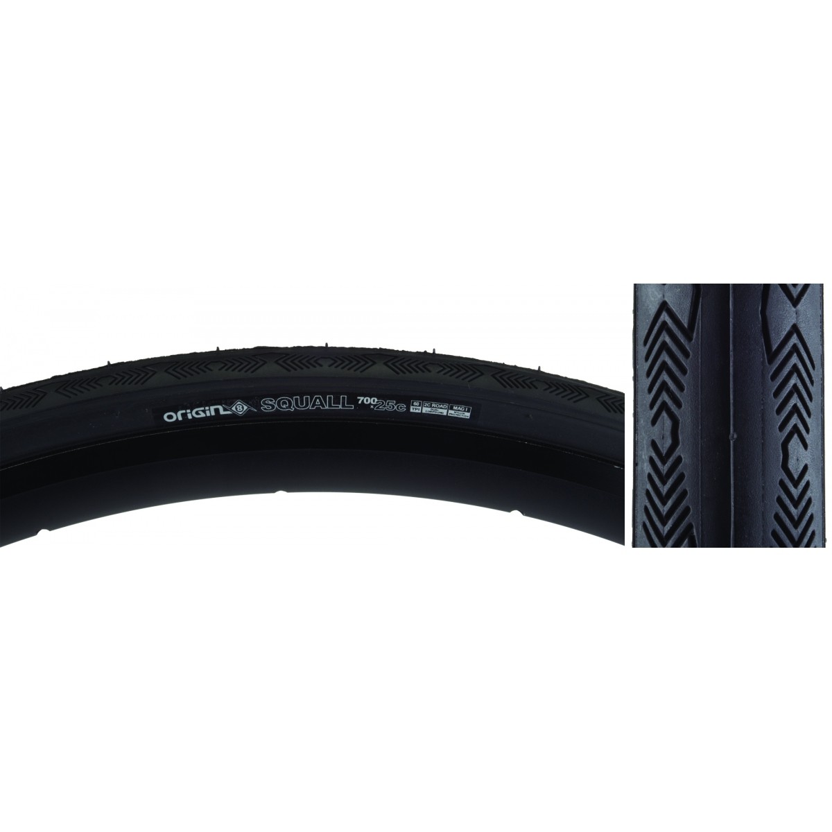 Origin8 Squall 700x25 Road Bike Tire - Dual Compound Puncture Protection Fast 7190₽