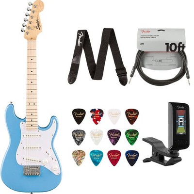 Fender Squier Mini Strat California Blue Bundle w/ Strap Cable Tuner