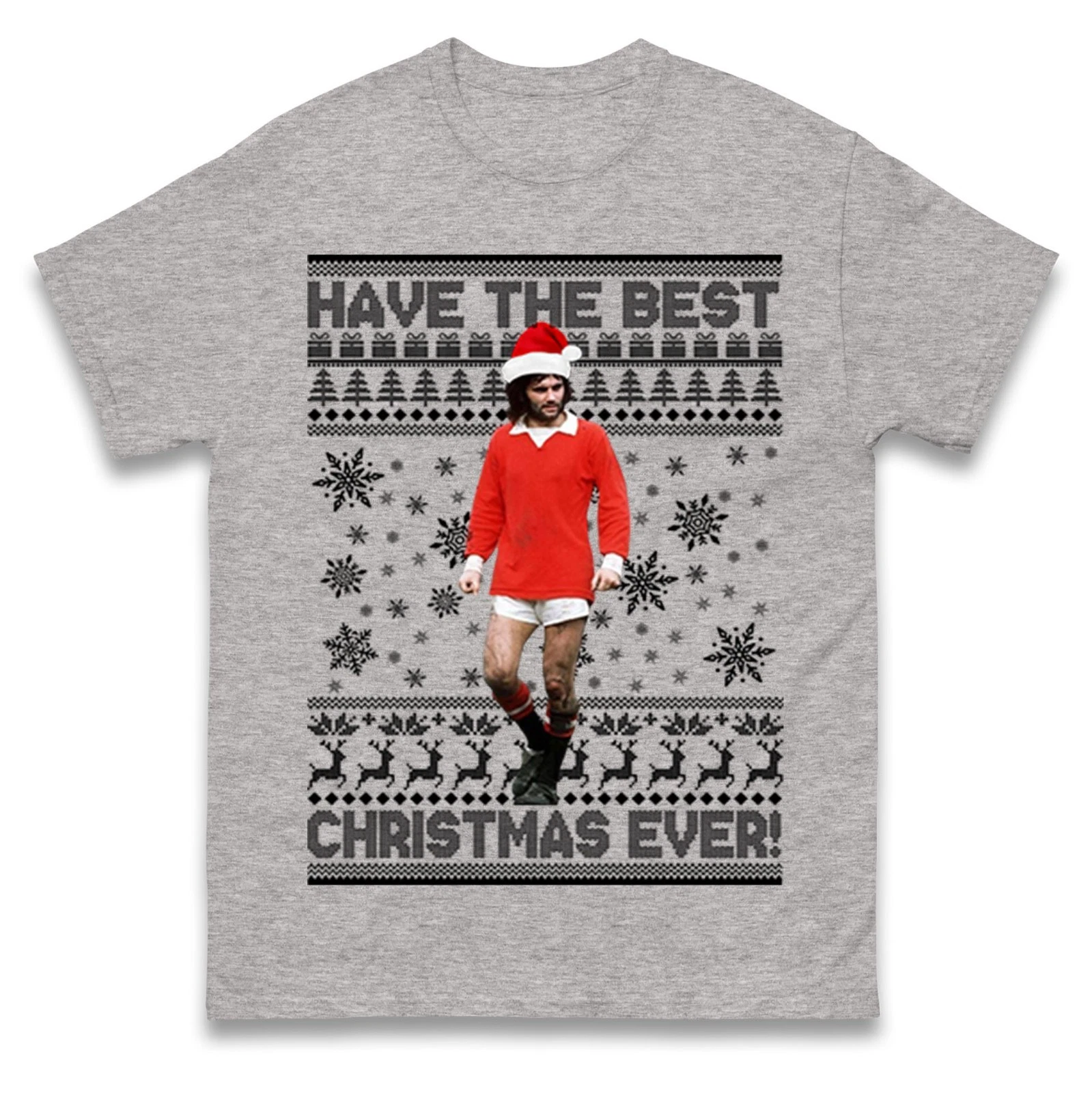 George Best Christmas T-Shirt Retro Football Festive Tee