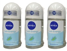 Nivea Energy Fresh Anti-perspirant Deodorant Roll On Stick for Women 50ml - 3 Pk