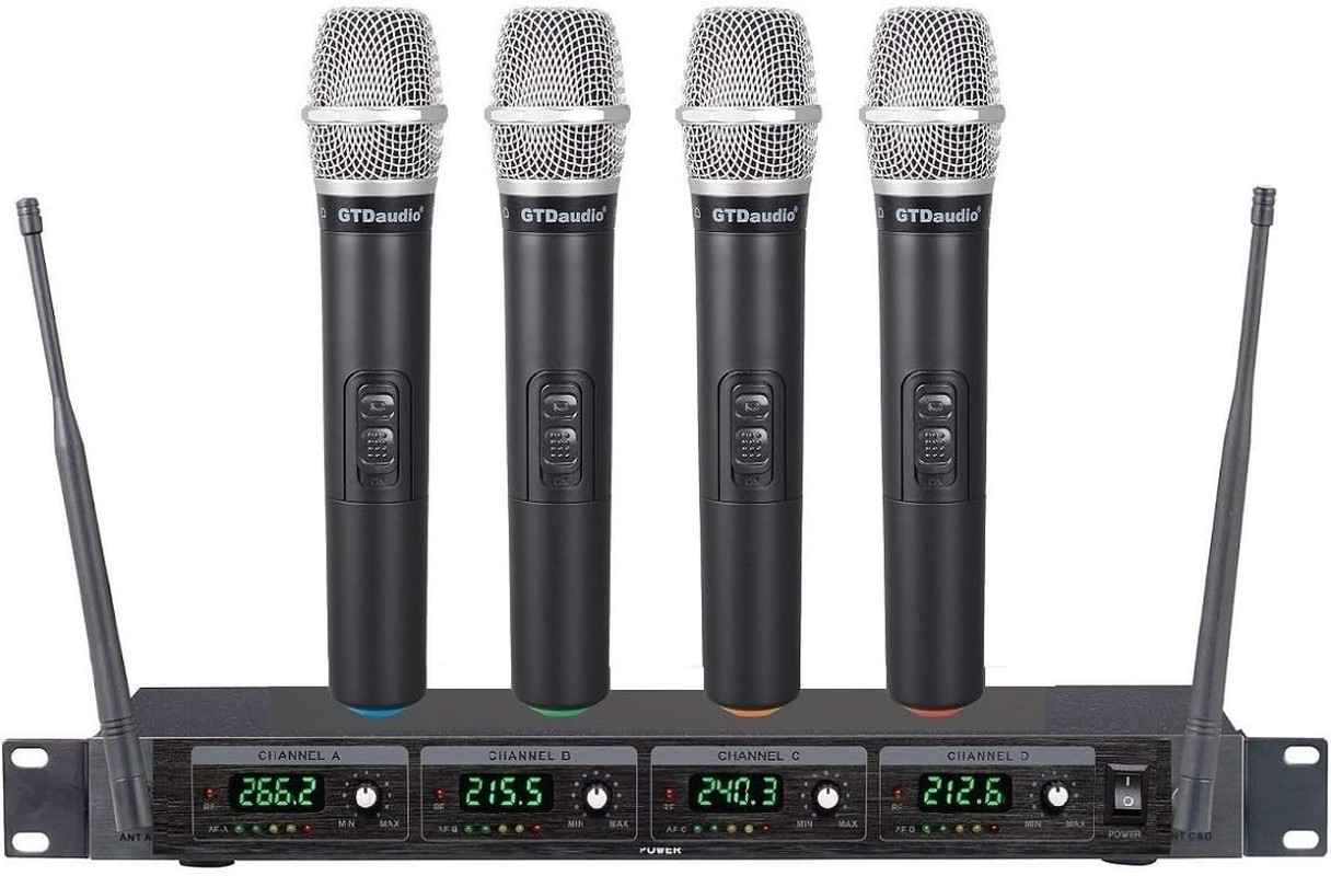 4 Handheld Wireless Microphone Cordless Mics System