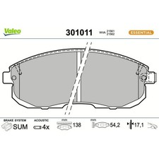 Valeo 301011 Bremsbelagsatz für FIAT PUNTO 176 Bremse Bremsbeläge