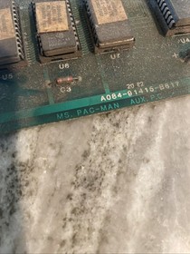 MS PACMAN Arcade Game PCB Board - 100% Complete But Untested. With Speed Up Rom