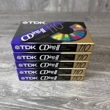 TDK CDing II 110 Minutes Cassettes Lot Of 5 New Old Stock Media Tapes