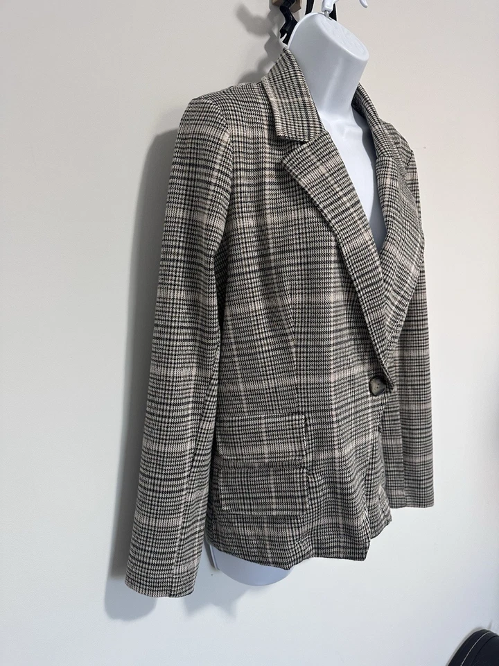 Blazer Anthropologie Maeve Colegial Tejido a Cuadros Talla Pequeña Foto 4 de 4