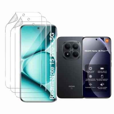 3x Xiaomi Redmi Note 15 Pro Plus Schutzfolie Displayschutz Screen Hydrogel Folie