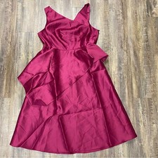 ADRIANNA PAPELL Mikado midi dress in Red Plum size 14 new with tags NWT