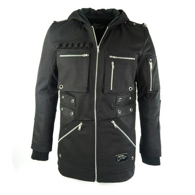 Vixxsin Gothic Goth Punk Jacke Mantel Hoodie - Huntsman Ziipper Kapuze