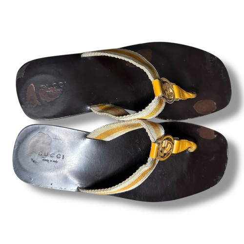 Gucci Flip Flop Sandals Size 8 38.5 Orange - Picture 4 of 5